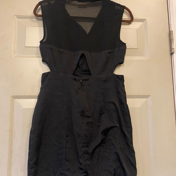 Free People little black cut out button up mesh dress size 8 - Picture 6 of 6
